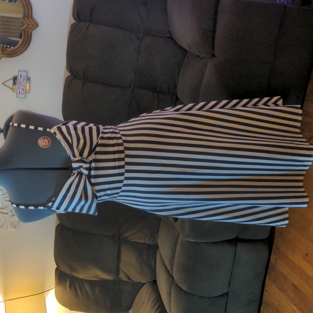 Retro 50s style vintage striped midi dress